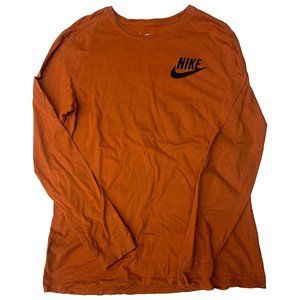 Nike Burnt Orange Long Sleeve T Shirt Mens Medium